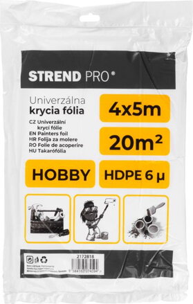 Fólia krycia Strend Pro Hobby, maliarska, 4x5 m, 6µ, zakrývacia (217885)