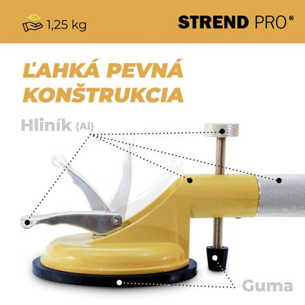 Držiak skla Strend Pro, prísavný, 2-kupolový, prísavka, nivelačná pomôcka na dlažbu a obklady, max. 80 kg Držiak skla Strend Pro, prísavný, 2-kupolový, prísavka, nivelačná pomôcka na dlažbu a obklady, max. 80 kg