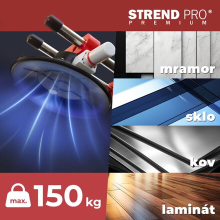 Držiak skla Strend Pro, prísavný, 2-kupolový, nivelačná pomôcka na dlažbu a obklady, profesional, max. 150 kg Držiak skla Strend Pro, prísavný, 2-kupolový, nivelačná pomôcka na dlažbu a obklady, profesional, max. 150 kg