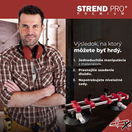 Držiak skla Strend Pro, prísavný, 2-kupolový, nivelačná pomôcka na dlažbu a obklady, profesional, max. 150 kg Držiak skla Strend Pro, prísavný, 2-kupolový, nivelačná pomôcka na dlažbu a obklady, profesional, max. 150 kg