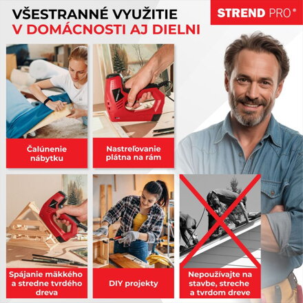 Sponkovačka Strend Pro J-123, elektrická, spony 8-14 mm, klince 15 mm Sponkovačka Strend Pro J-123, elektrická, spony 8-14 mm, klince 15 mm