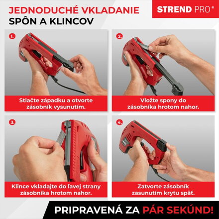 Sponkovačka Strend Pro J-123, elektrická, spony 8-14 mm, klince 15 mm Sponkovačka Strend Pro J-123, elektrická, spony 8-14 mm, klince 15 mm