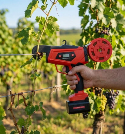 Viazač Strend Pro Profesional, na viazanie, na vinič/hrozno, LCD displej, aku