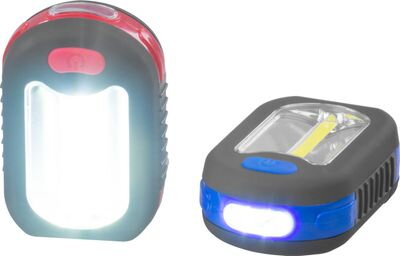 Svietidlo Strend Pro Worklight, prívesok, LED 200 lm, magnet, s klipsou, červená/modrá, 3x AAA, Sellbox 12 ks