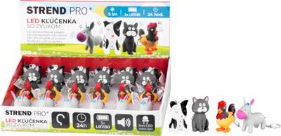 Svietidlo Strend Pro Keychain, kľúčenka, prívesok so zvukom, mačka/pes/kohút/osol, LED 5 lm, Sellbox 24 ks Svietidlo Strend Pro Keychain, kľúčenka, prívesok so zvukom, mačka/pes/kohút/osol, LED 5 lm, Sellbox 24 ks
