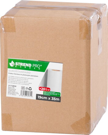 Páska Strend Pro EUROSTANDARD, 190 mm, L-35 m, tieniaca, sivá, krycia, na plotové panely, s 20 klipsami, 450 g/m2, PVC, RAL7040 Páska Strend Pro EUROSTANDARD, 190 mm, L-35 m, tieniaca, sivá, krycia, na plotové panely, s 20 klipsami, 450 g/m2, PVC, RAL7040