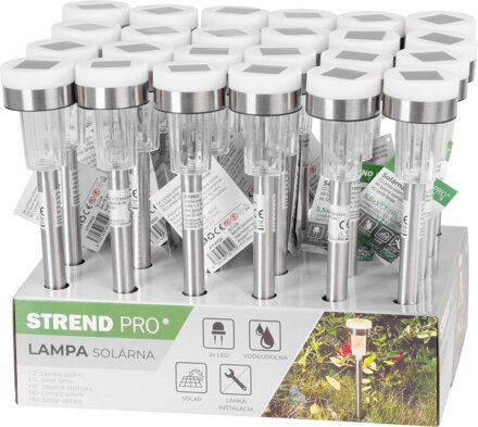 Lampa Strend Pro Garden, solárna, 2x LED, 5,5x33 cm, Sellbox 24 ks Lampa Strend Pro Garden, solárna, 2x LED, 5,5x33 cm, Sellbox 24 ks