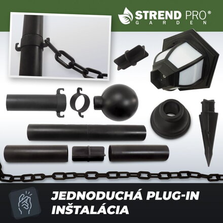 Lampa Strend Pro Garden, reťaz, ohrada, plot do záhrady, 2x solárne svietidlo, 1x LED, 16,5x16,5x71,5 cm Lampa Strend Pro Garden, reťaz, ohrada, plot do záhrady, 2x solárne svietidlo, 1x LED, 16,5x16,5x71,5 cm