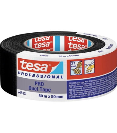 Páska tesa® PRO Duct tape, 50 mm, L-50 m, textilná, čierna