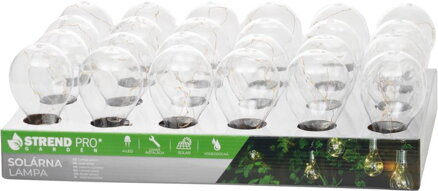 Lampa Strend Pro, žiarovka, solárne, LED, 7,5x15 cm, Sellbox 24 ks