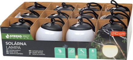 Lampa Strend Pro Garden Glob, solárna, 1xLED, 10 cm, Sellbox 12 ks