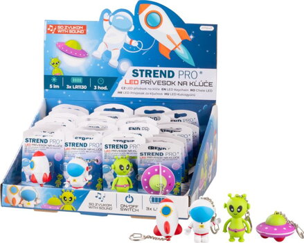 Svietidlo Strend Pro Keychain, kľúčenka, prívesok so zvukom, raketa/ufo/kozmonaut/vesmírna loď, LED 5 lm, Sellbox 24 ks Svietidlo Strend Pro Keychain, kľúčenka, prívesok so zvukom, raketa/ufo/kozmonaut/vesmírna loď, LED 5 lm, Sellbox 24 ks