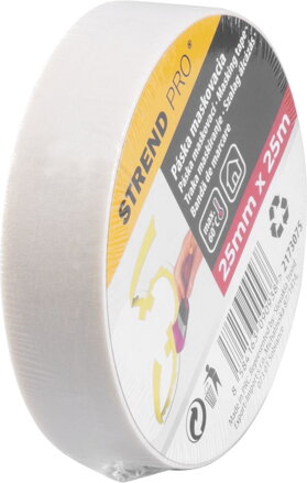 Páska Strend Pro, 25 mm, L-25 m, Krep, maliarska, maskovacia, lepiaca, biela
