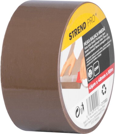 Páska Strend Pro, 48 mm, L-50 m, 45 µm OPP, baliaca, lepiaca, hnedá