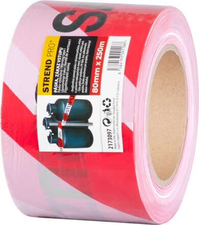 Páska Strend Pro, 80 mm, L-250 m, výstražná, červená/biela "ZÁKAZ VSTUPU"