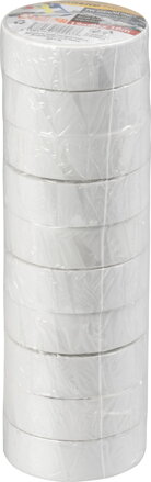 Páska Strend Pro, 19 mm, L-10 m, max. 80°C, 600V, biela, izolačná, lepiaca, PVC, bal. 10 ks