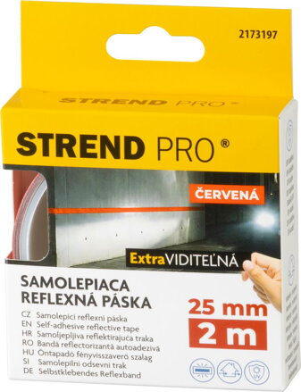 Páska Strend Pro, 25 mm, L-2 m, červená, reflexná