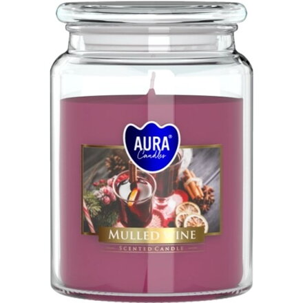 Sviečky AURA, v skle, varené víno, 100h, 500g