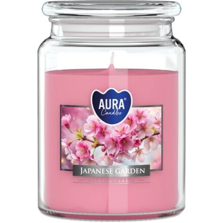 Sviečky AURA, v skle, japonská záhrada, 100h, 500g