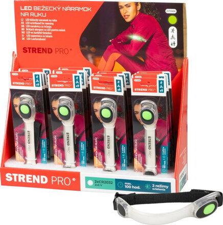 Náramok Strend Pro LB1204, LED, 2xCR2032, 185x35x15 mm, elastický, Sellbox 16 ks