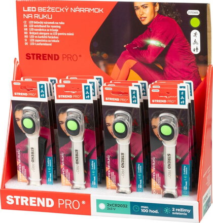 Náramok Strend Pro LB1204, LED, 2xCR2032, 185x35x15 mm, elastický, Sellbox 16 ks