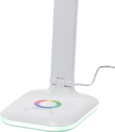 Lampa Strend Pro, stolná, dotykové ovládanie, stmievanie, RGB, podsvietený podstavec, 4 W, biela