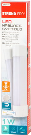 Svietidlo Strend Pro, nočné, LED, so senzorom, USB nabíjanie, s magnetom, Sellbox 12 ks