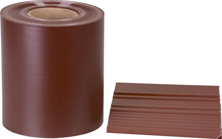 Páska Strend Pro EUROSTANDARD, 190 mm, L-35 m, tieniaca, mahagónová hnedá, krycia, na plotové panely, s 20 klipsami, 630 g/m2, PVC, RAL8016 Páska Strend Pro EUROSTANDARD, 190 mm, L-35 m, tieniaca, mahagónová hnedá, krycia, na plotové panely, s 20 klipsami, 630 g/m2, PVC, RAL8016