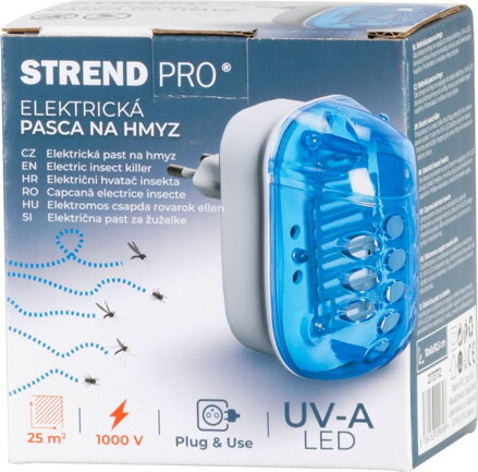 Pasca Strend Pro Beetle, lapač na hmyz a komáre, elektrická, do zásuvky, UV a LED lampa