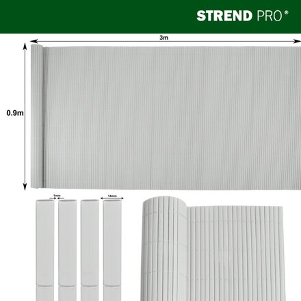 Plot Ence DF13, PVC 900 mm, L-3 m, svetlá sivá, 1300g/m2, UV