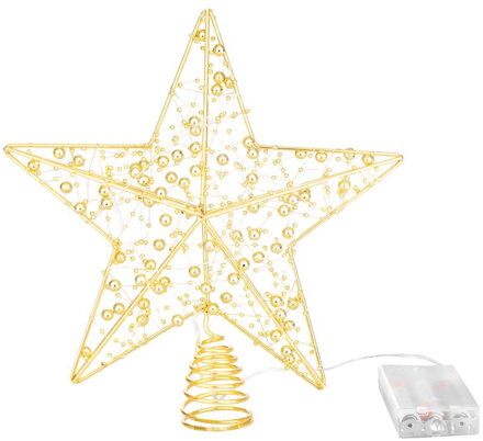 Hviezda MagicHome Vianoce, plast, 10xLED teplá biela, 25 cm, 2xAA