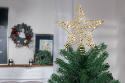 Hviezda MagicHome Vianoce, plast, 10xLED teplá biela, 25 cm, 2xAA