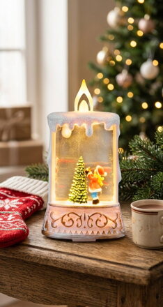 Lampáš MagicHome Vianoce, plast, 1xLED teplá biela, 8x4x15 cm, 2xAAA