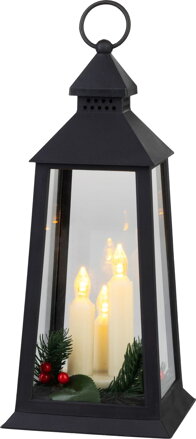Lampáš MagicHome Vianoce, plast, čierny, 3xLED žltá, 14x14x35 cm, 3xAAA