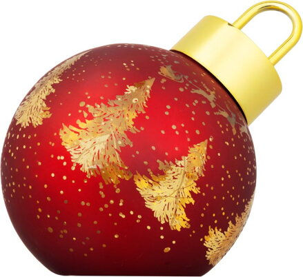 Guľa MagicHome Vianoce, sklo, červená, 10xLED teplá biela, 12x12x18 cm, 2xAA