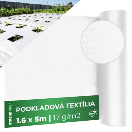 Textilia Garden B1105 1,6x005 m, netkaná, 17 g/m, biela