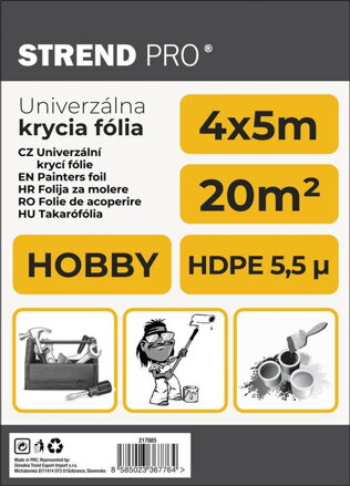 Folia Strend Pro maliarska, Hobby 4x05,0 m, 5,5µ, zakrývacia