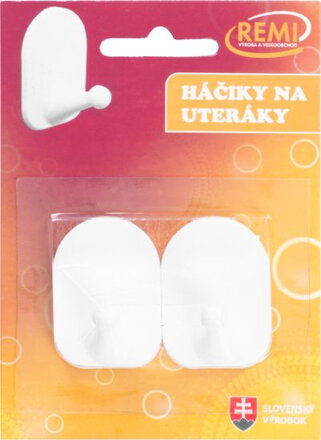 Háčik na uteráky, samolepiaci, plastový, bal. 2 ks Háčik na uteráky, samolepiaci, plastový, bal. 2 ks