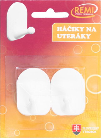 Háčik na uteráky, samolepiaci, plastový, bal. 2 ks Háčik na uteráky, samolepiaci, plastový, bal. 2 ks