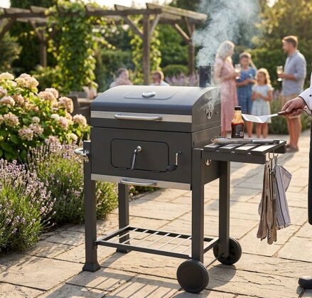 Gril BBQ Konzul, 117x61x108 cm, na drevené uhlie