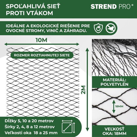 Siet A1206 • 12x25 m, oko 25 mm, proti vtákom, PE