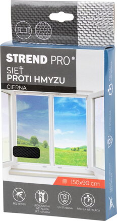 Siet FlyScreen2 150x090 cm, proti hmyzu, čierna PE