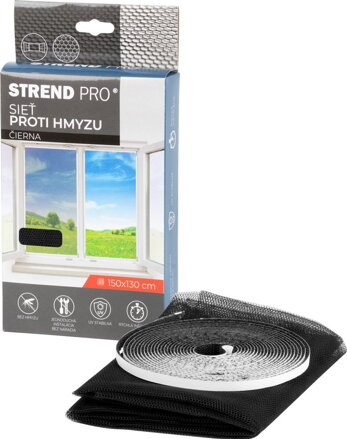 Siet FlyScreen2 150x130 cm, proti hmyzu, čierna PE