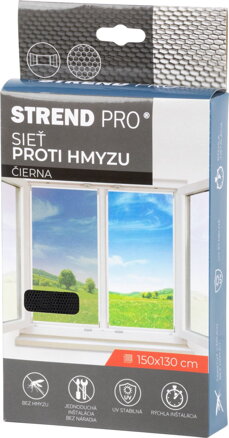 Siet FlyScreen2 150x130 cm, proti hmyzu, čierna PE