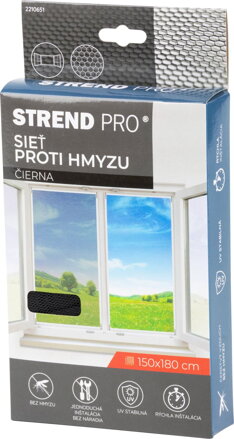 Siet FlyScreen2 150x180 cm, proti hmyzu, čierna PE
