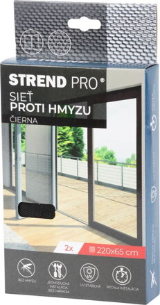 Siet FlyScreen2 220x065 cm, proti hmyzu, čierna PE, bal. 2 ks