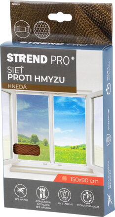 Siet FlyScreen3 150x090 cm, proti hmyzu, hnedá PE
