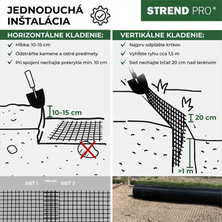 Siet GrassGuard, 16x16 mm, 1 m, L200 m, proti krtkom