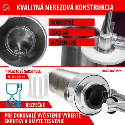 Plnicka Porking SM206, na klobásy a jaternice, vertikálna, 3 kg, ručná