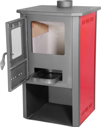 Kachle Thalia Pella, červené, 7 kW, 120 cm